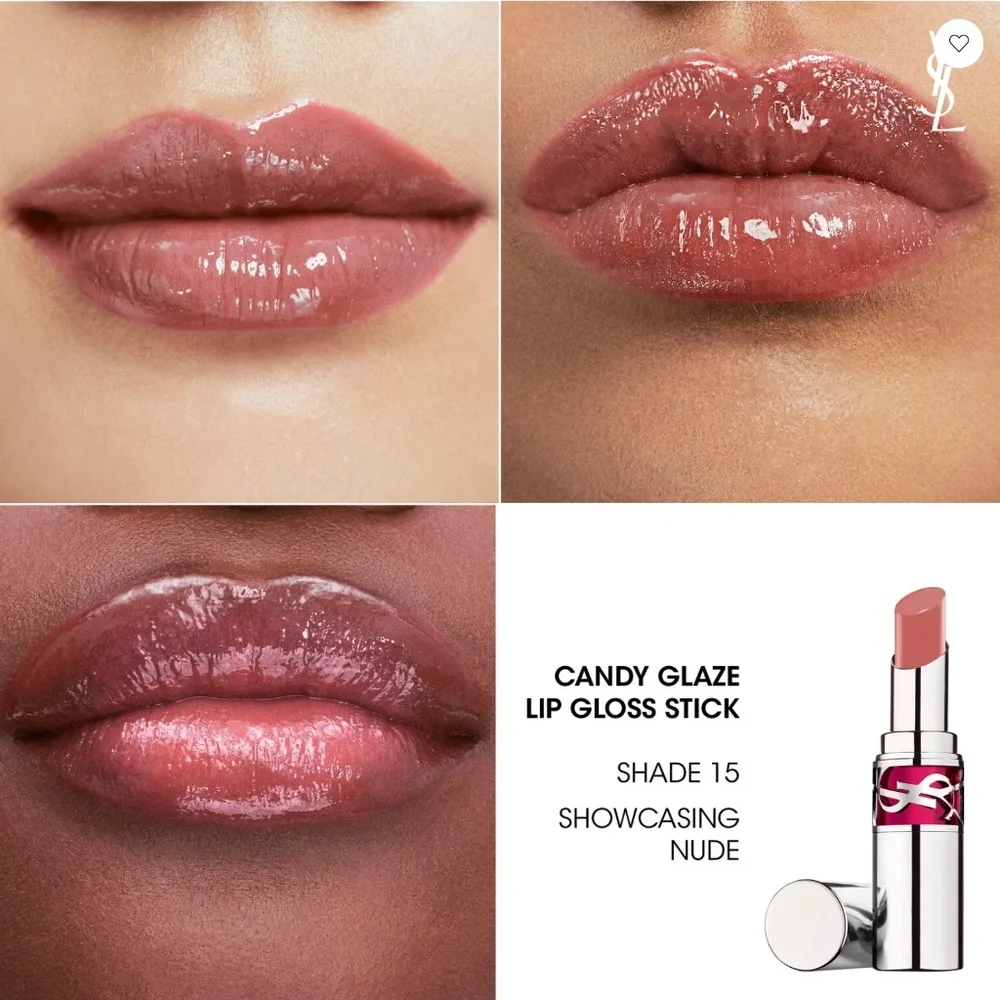 YSL Rouge Volupte Candy Glaze Double Care Balm - # 15 Showcasing Nude